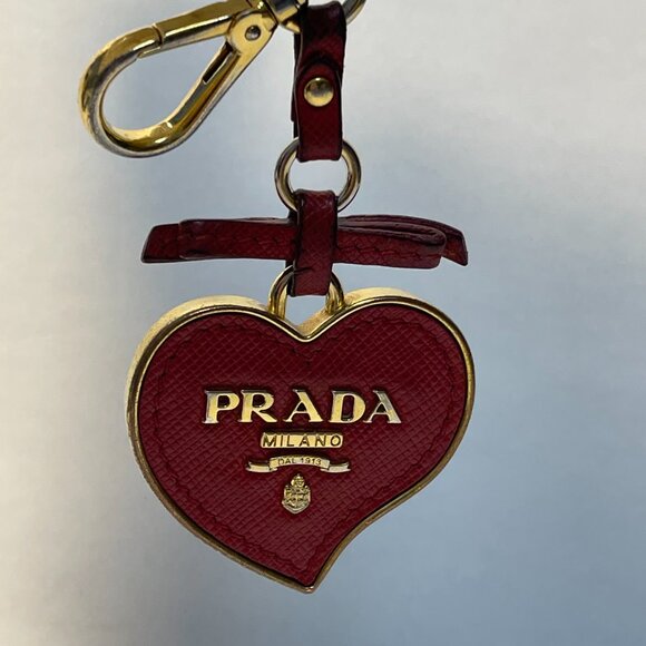 Prada Trick Heart-Shaped Keychain Bag Charm - Preowned - Picture 1 of 8